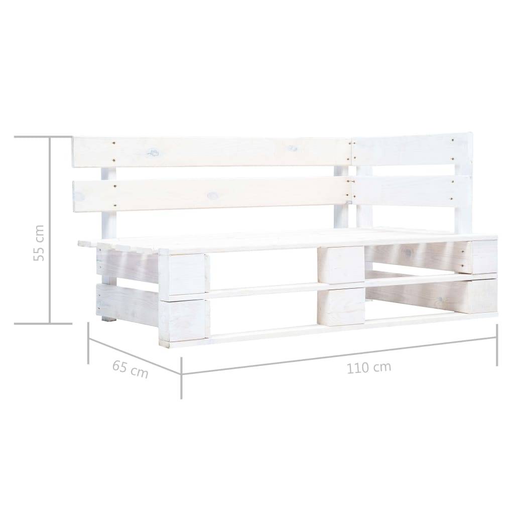 Vidaxl - Salon de jardin palette 6 pcs et coussins Pin imprégné de blanc vidaXL 3067005 - Image 3