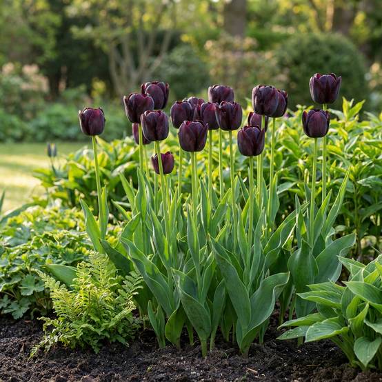 La Green Touch - Tulipe triomphe violet foncé - 24 bulbes - Image 2