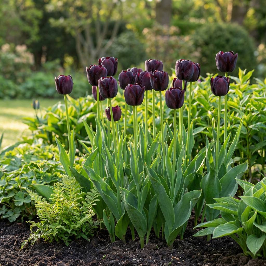La Green Touch - Tulipe triomphe violet foncé - 24 bulbes - Image 2