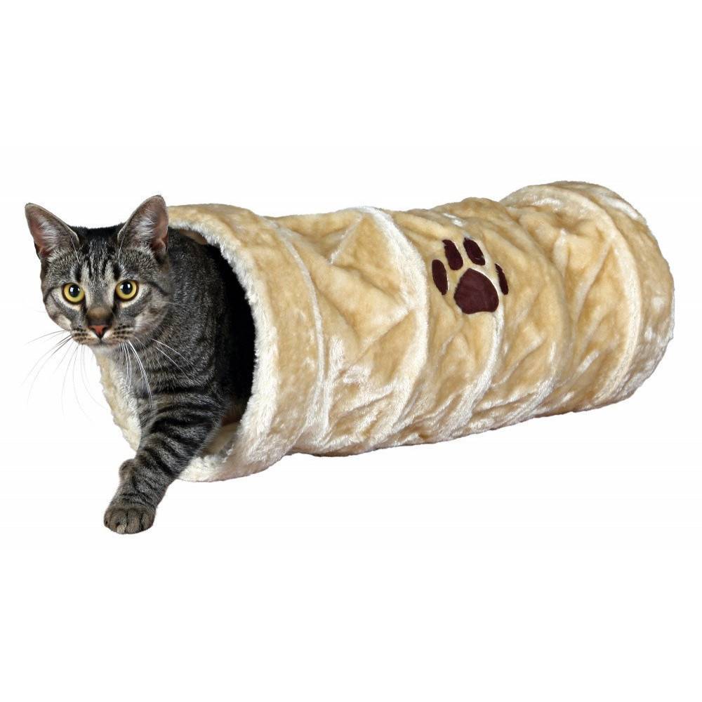 Trixie - Tunnel de jeu, peluche beige ø 22 × 60 cm pour Chat - Image 1