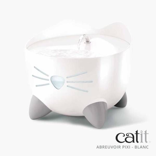 CAT IT Fontaine a eau automatique pour chat - 2,5 L - Blanc - Image 1