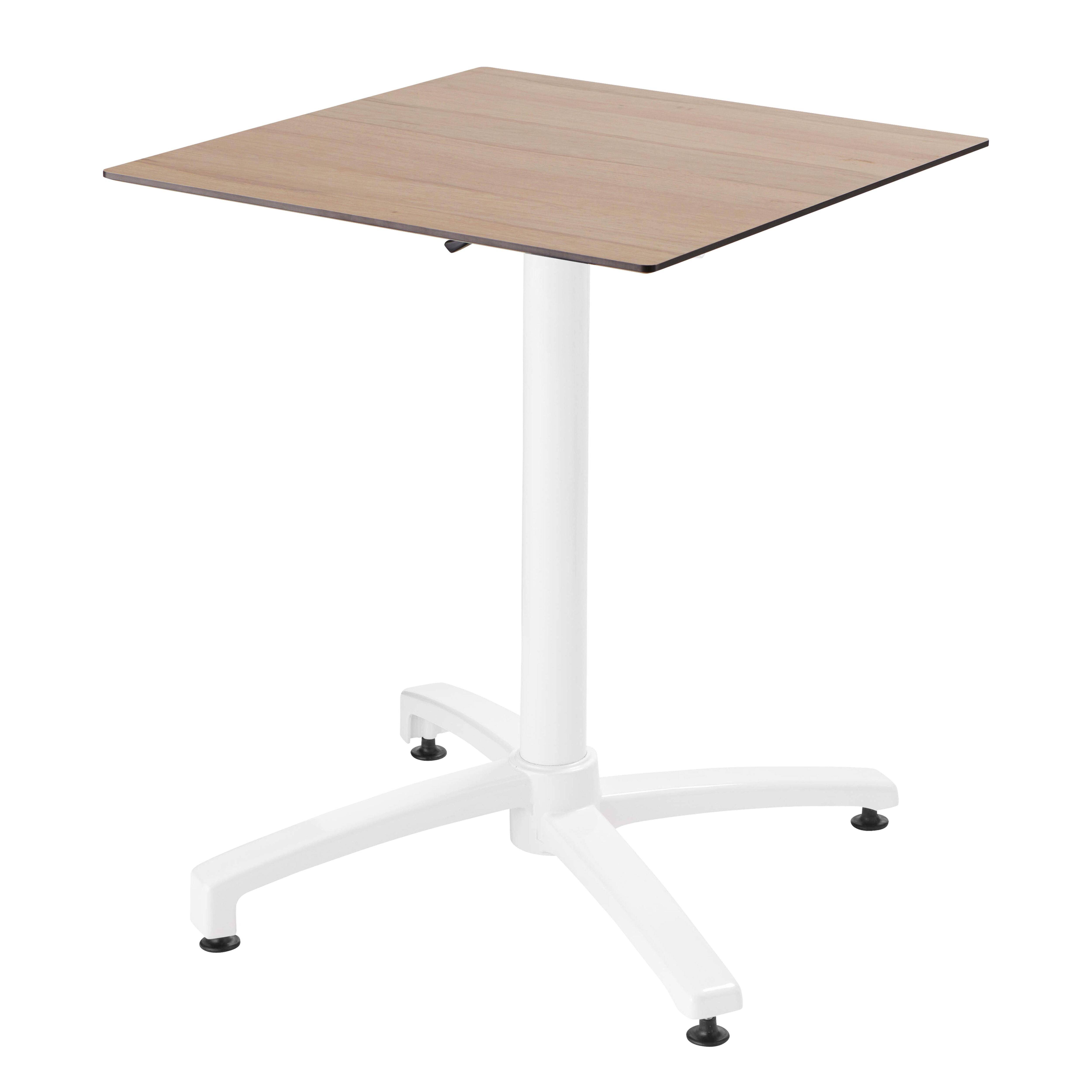 Oviala - Ensemble table 60 cm chêne clair et 4 chaises en métal gris - Oviala - Image 2