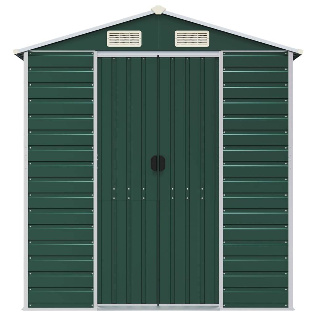 Abri de jardin acier galvanisé vert 191 x 385 x 198 cm - PANGIVO - Image 4