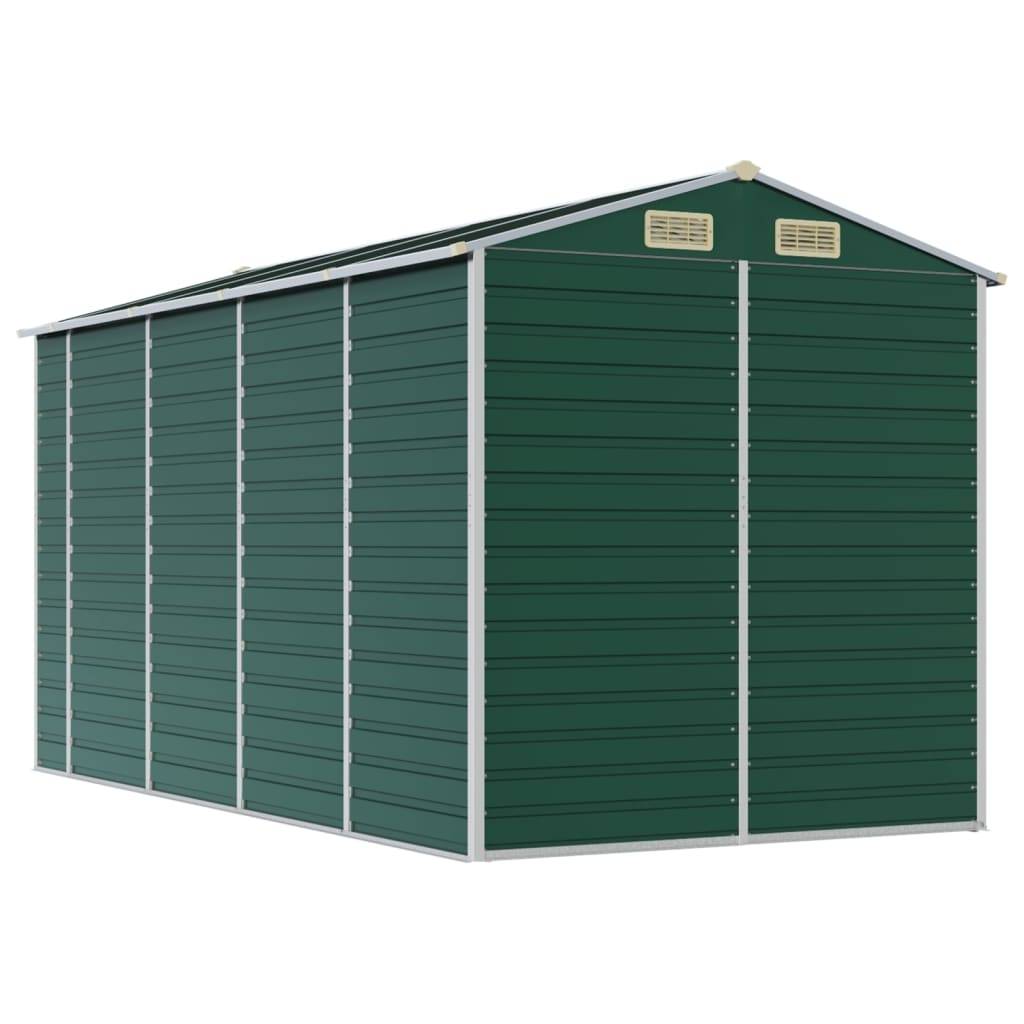 Abri de jardin acier galvanisé vert 191 x 385 x 198 cm - PANGIVO - Image 7