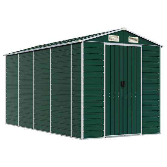 Abri de jardin acier galvanisé vert 191 x 385 x 198 cm - PANGIVO - Image 2