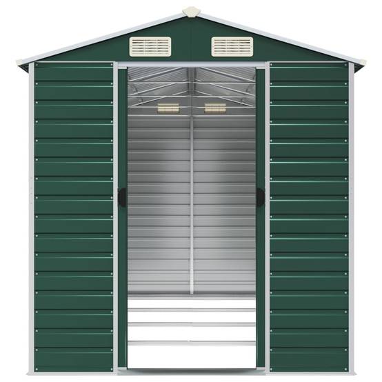 Abri de jardin acier galvanisé vert 191 x 385 x 198 cm - PANGIVO - Image 5