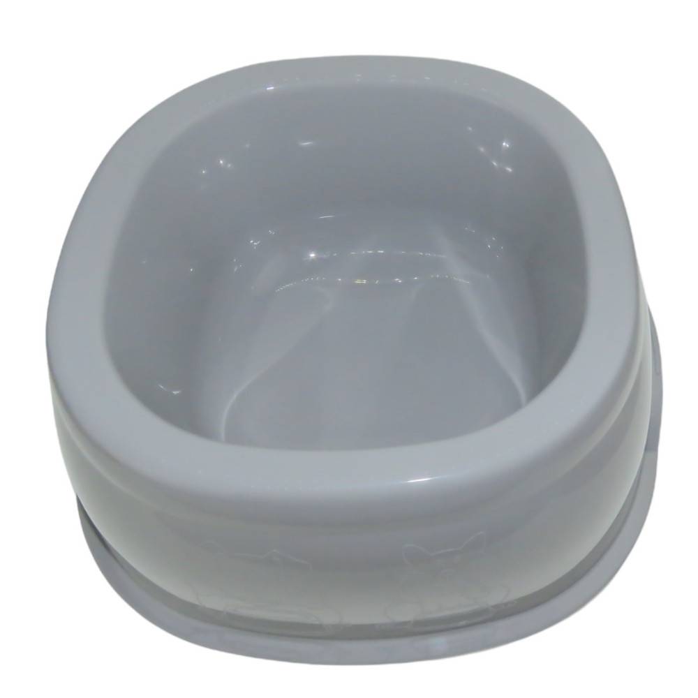 Ecuelle carrée 3 litres, gris en plastique, pour chien - Image 3