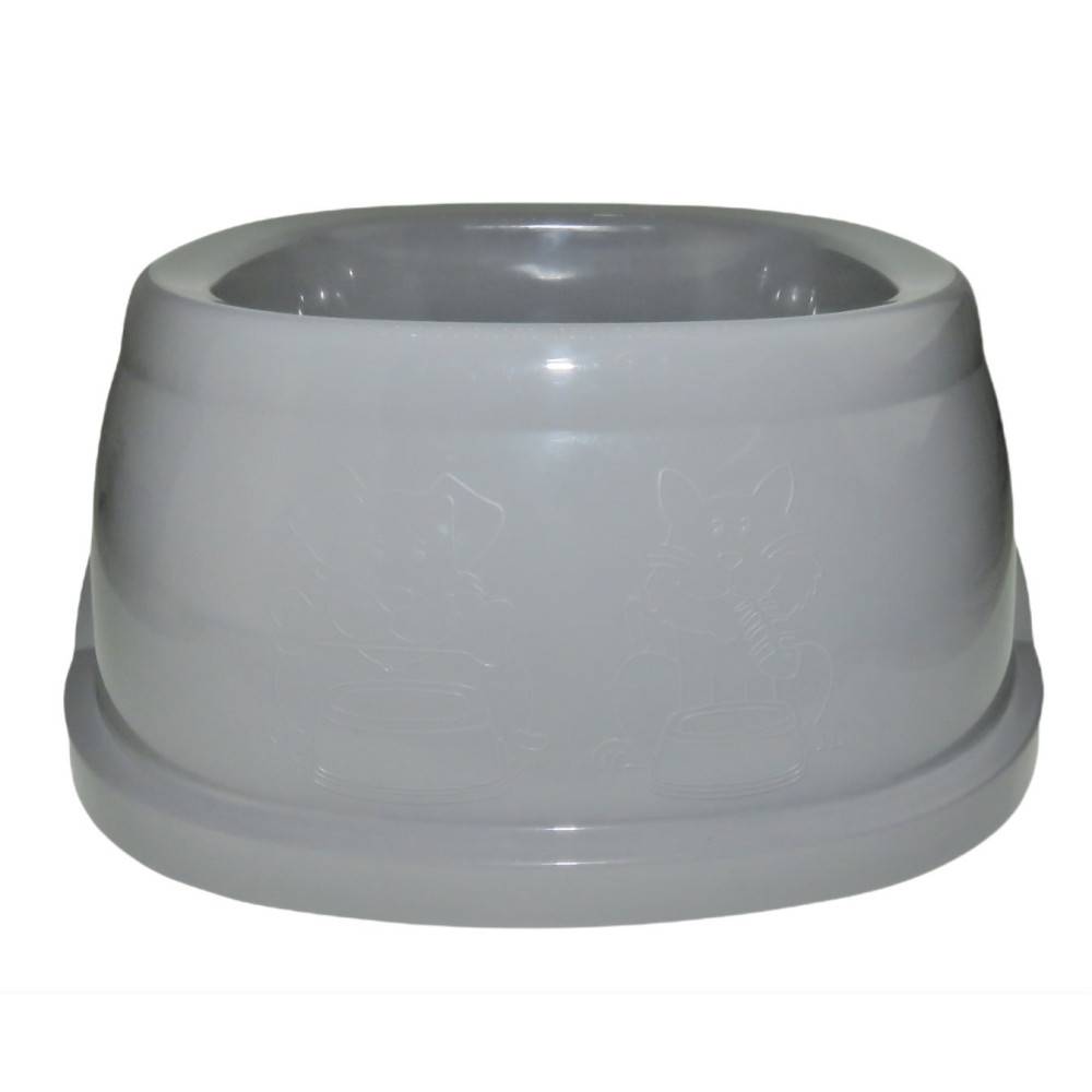 Ecuelle carrée 3 litres, gris en plastique, pour chien - Image 4