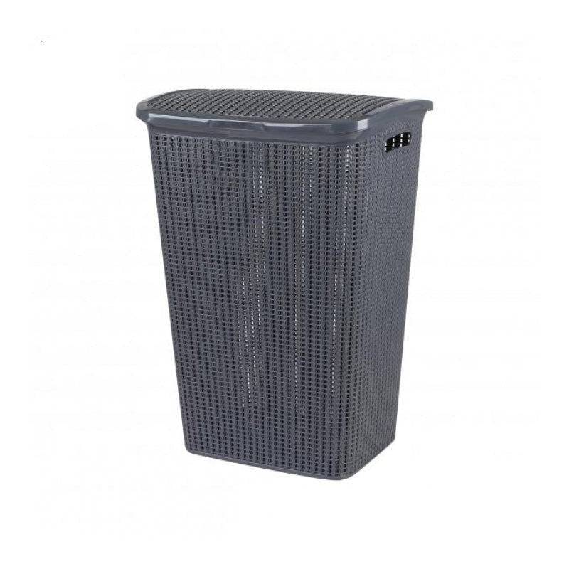 Importdistrib - Panier corbeille a linge avec couvercle 43X33XH61CM Gris IMPORTDISTRIB - Image 1