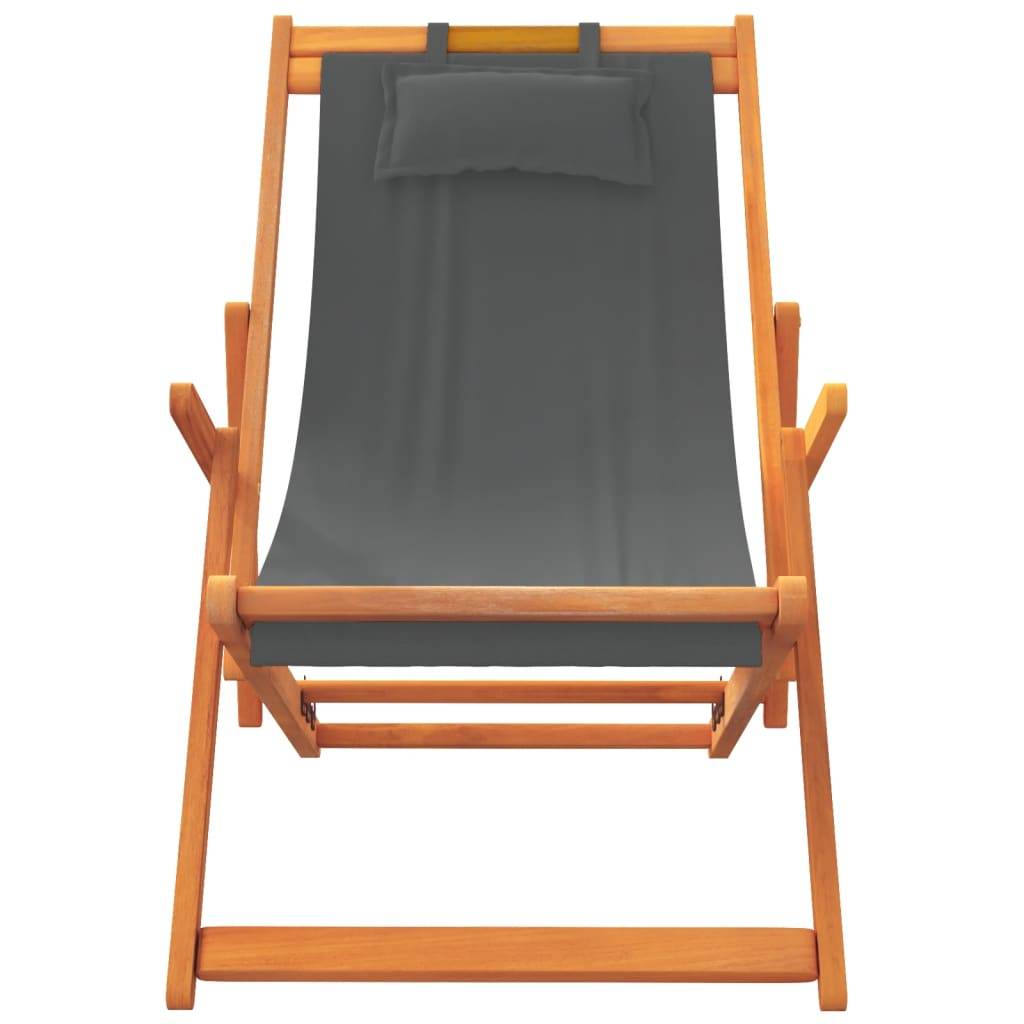 Maison Chic - lot de 2 Chaises de plage pliables - Bain de soleil - Transat gris tissu HL278 - Image 4
