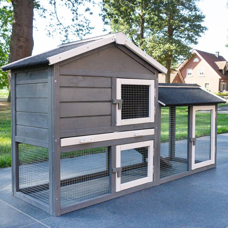 BB Loisir - Cage Clapier Enclos lapin Extérieur en pour lapins petits animaux 088 Maison de rêve 146x50x86cm(LxPxH) - Image 1