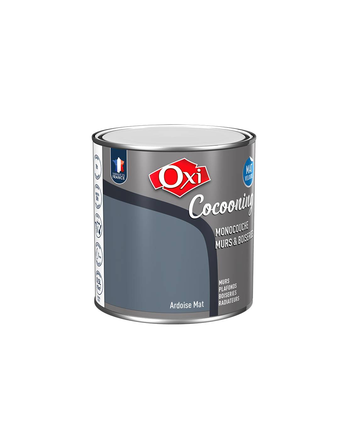 Oxi - Peinture Oxi Cocooning Ardoise Mat Velours, Murs Et Boiseries - Oxi