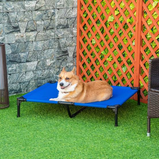 Lit surélevé chien tissu oxford lit rafraîchissant animaux extérieur pliable 92x76x18cm - ComfortXL Outdoor Living - Image 4