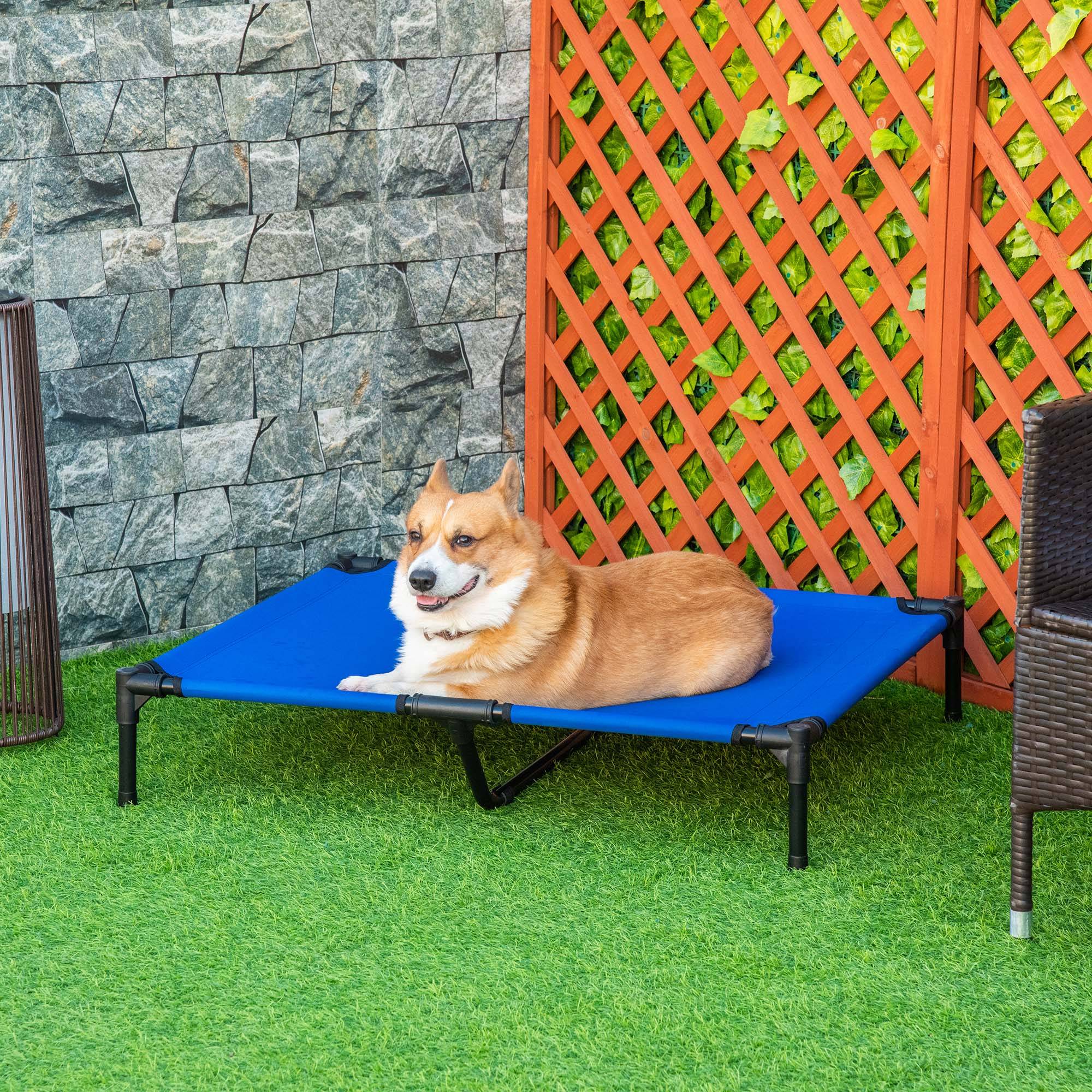Lit surélevé chien tissu oxford lit rafraîchissant animaux extérieur pliable 92x76x18cm - ComfortXL Outdoor Living - Image 4