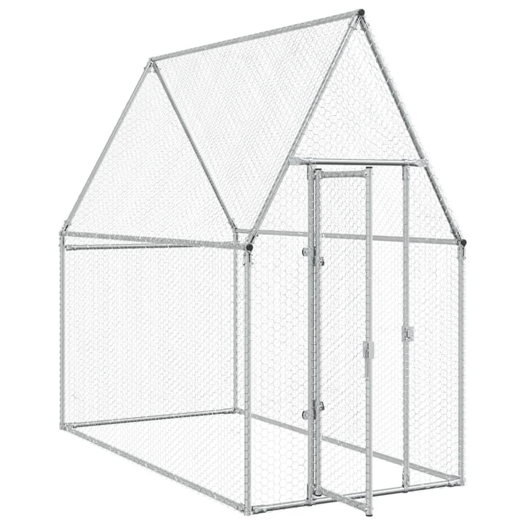 Maison Chic - Cage pour poules - Cage extérieur/intérieur argenté 200x100x190 cm acier galvanisé - Image 4