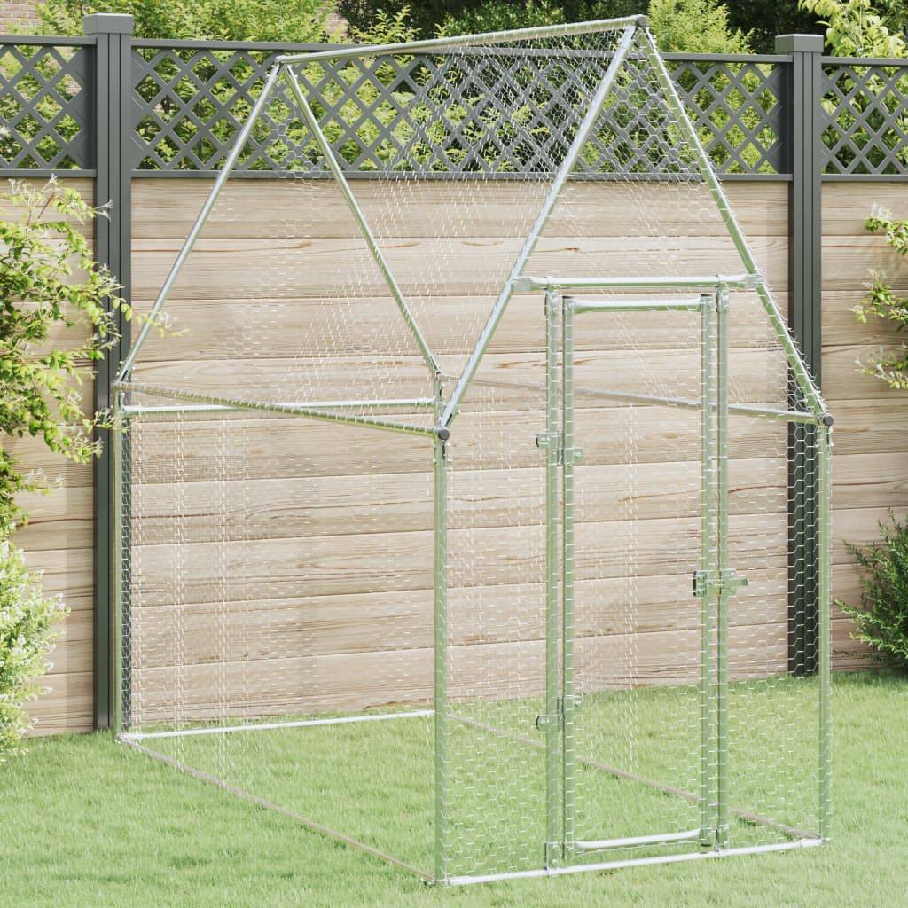Maison Chic - Cage pour poules - Cage extérieur/intérieur argenté 200x100x190 cm acier galvanisé - Image 2