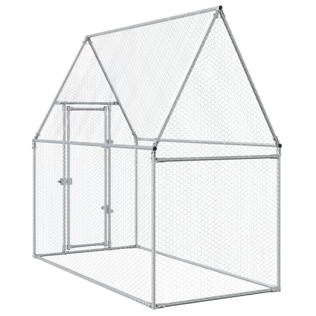 Maison Chic - Cage pour poules - Cage extérieur/intérieur argenté 200x100x190 cm acier galvanisé - Image 7