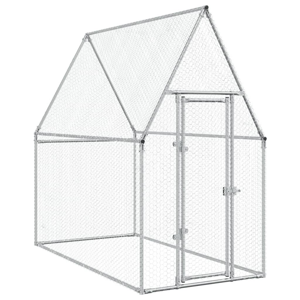 Maison Chic - Cage pour poules - Cage extérieur/intérieur argenté 200x100x190 cm acier galvanisé - Image 1