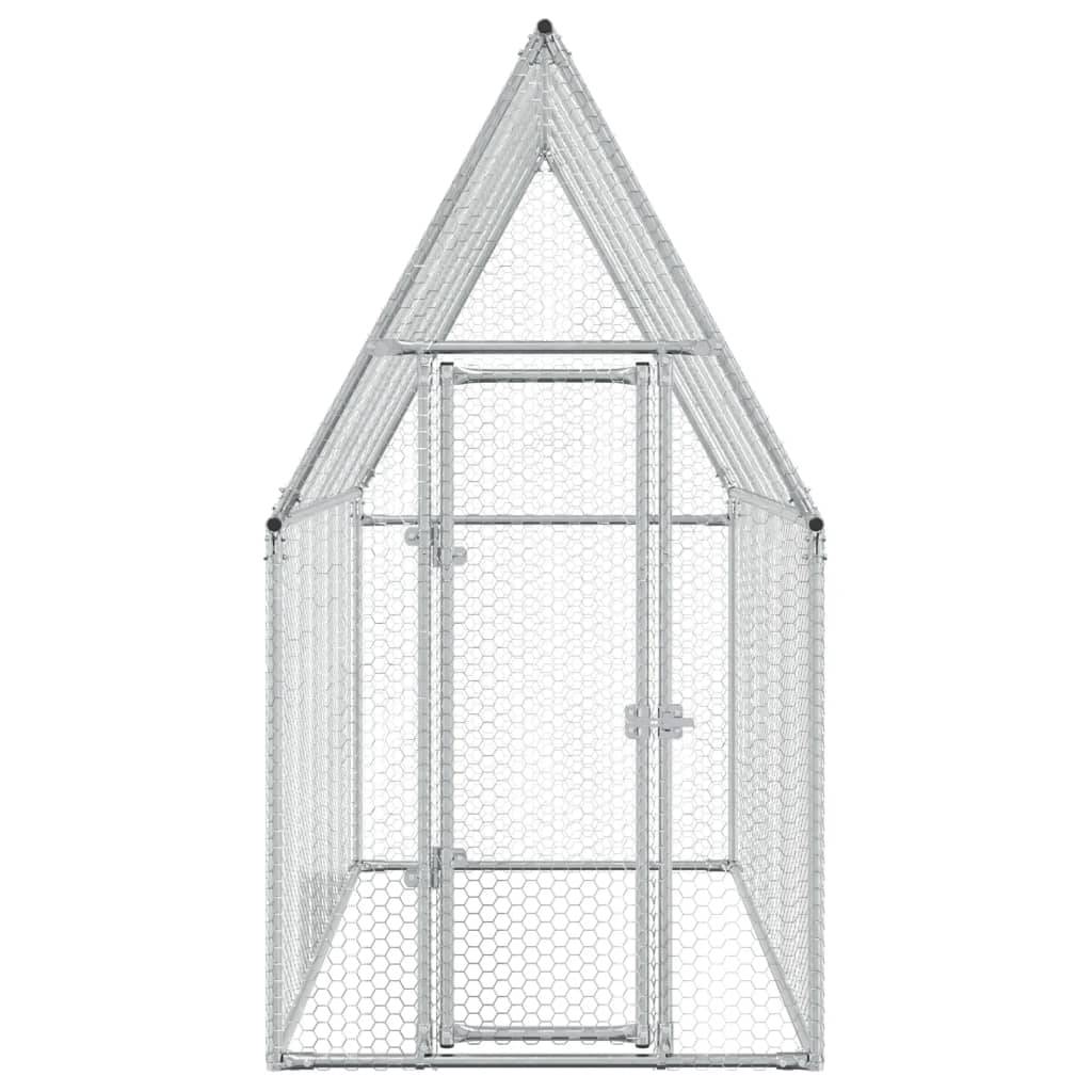 Maison Chic - Cage pour poules - Cage extérieur/intérieur argenté 200x100x190 cm acier galvanisé - Image 5