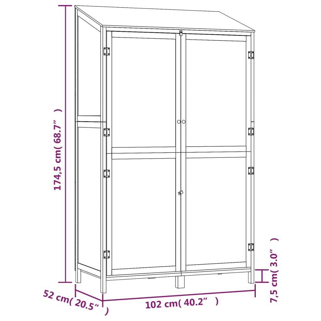 Vidaxl - Remise de jardin Anthracite 102x52x174,5cm Bois de sapin solide vidaXL 152192 - Image 3