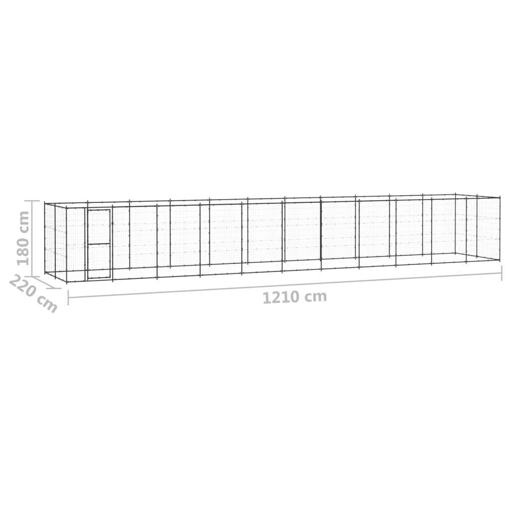 Helloshop26 - Chenil extérieur cage enclos parc animaux chien d'extérieur pour chiens acier 26,62 m² - Image 2
