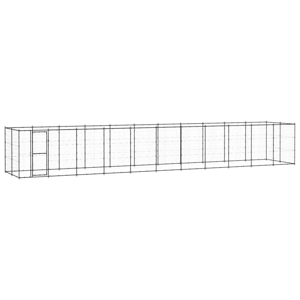 Helloshop26 - Chenil extérieur cage enclos parc animaux chien d'extérieur pour chiens acier 26,62 m² - Image 1