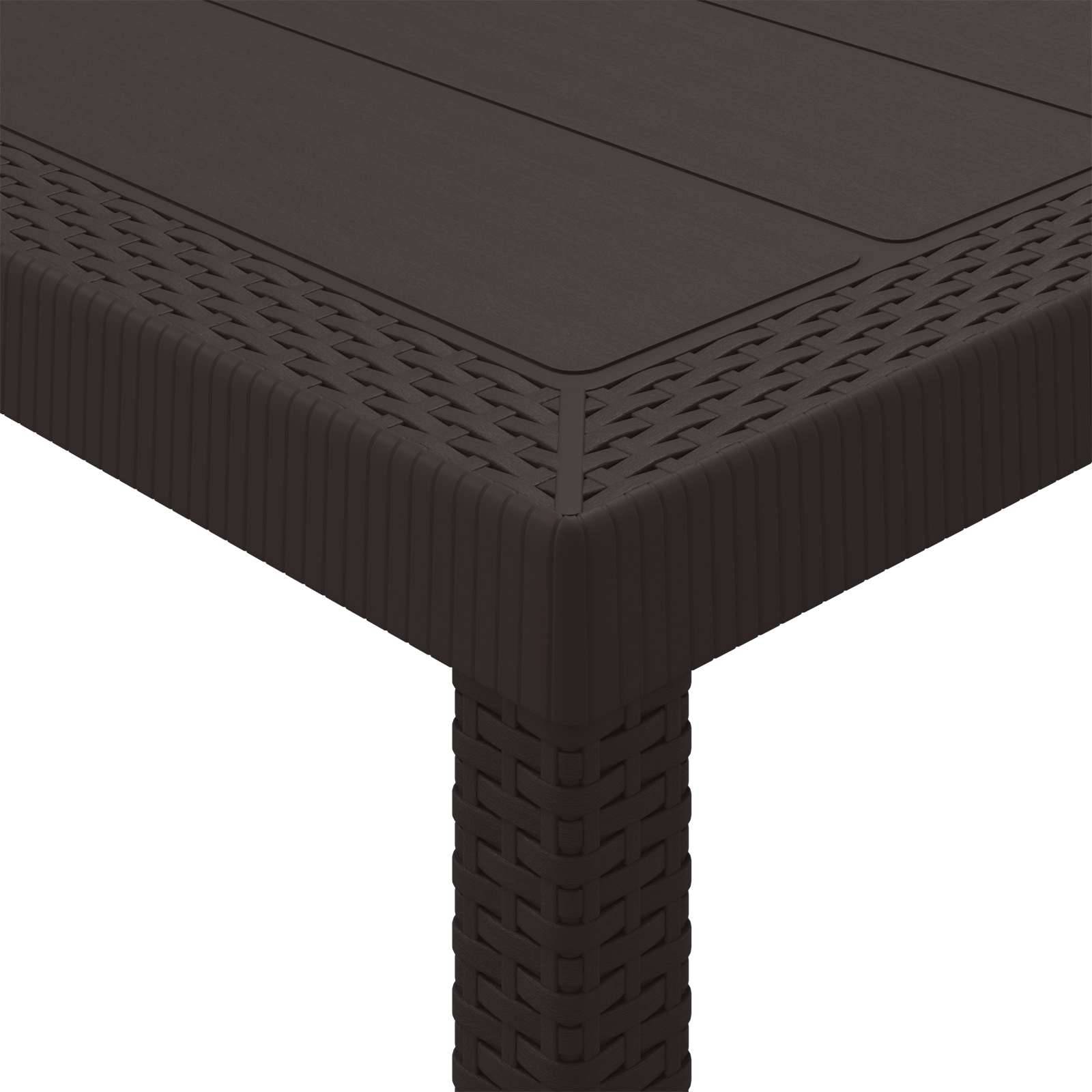 PANGIVO - Table de jardin polyrotin marron 200 x 100 x 73 cm - PANGIVO - Image 4