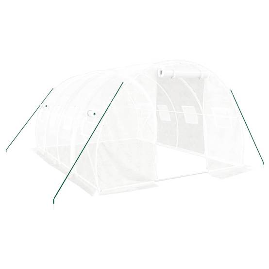 Serre de jardin 12m² - Serre de culture avec cadre en acier blanc 4x3x2 m MAISON CHIC - Image 2