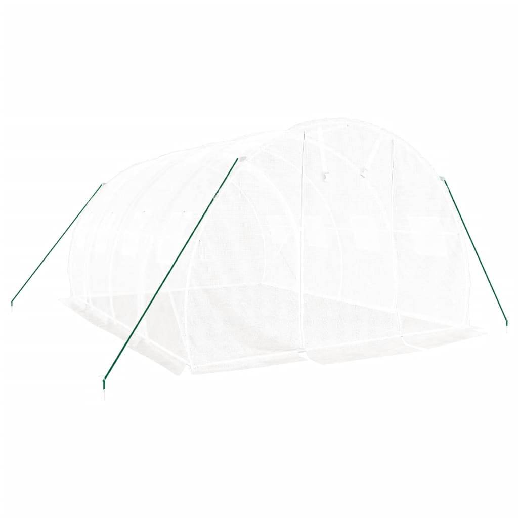 Serre de jardin 12m² - Serre de culture avec cadre en acier blanc 4x3x2 m MAISON CHIC - Image 3