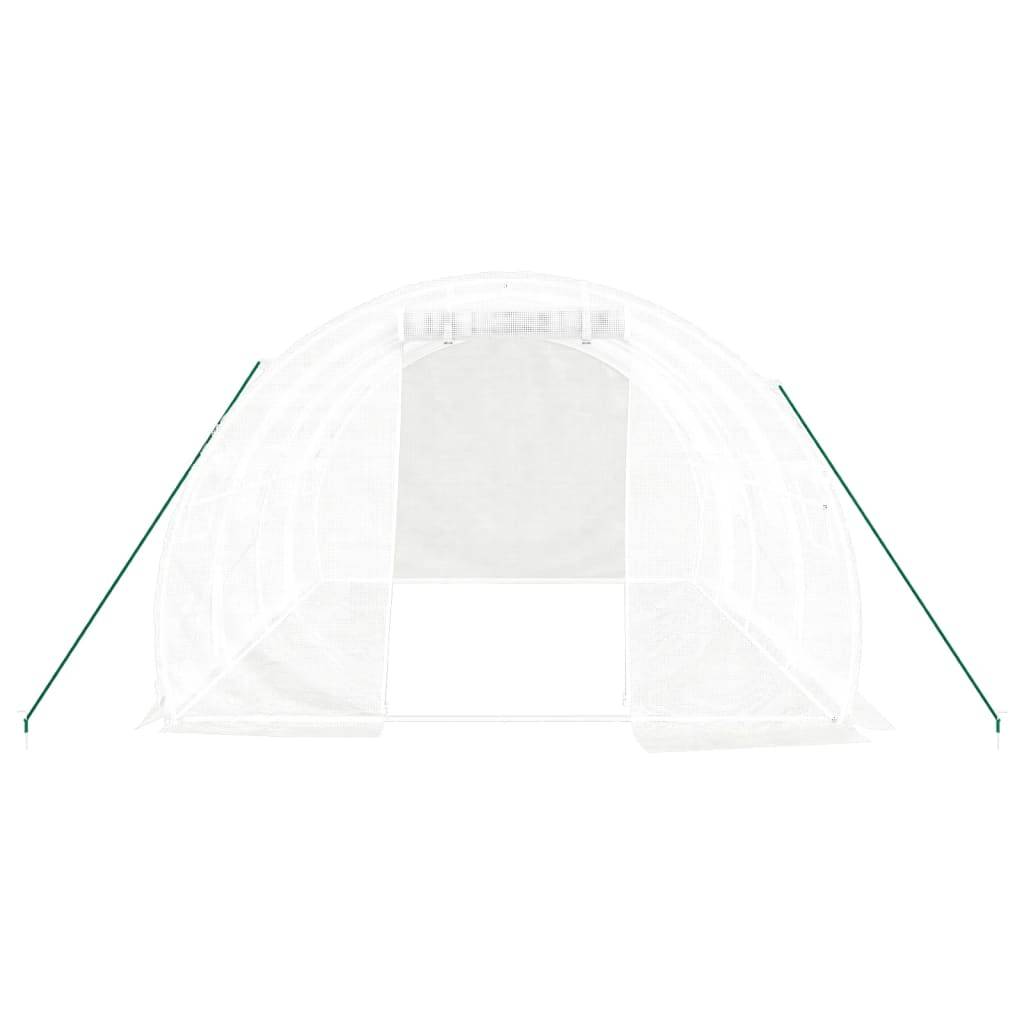 Serre de jardin 12m² - Serre de culture avec cadre en acier blanc 4x3x2 m MAISON CHIC - Image 4