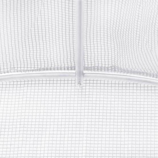 Serre de jardin 12m² - Serre de culture avec cadre en acier blanc 4x3x2 m MAISON CHIC - Image 9