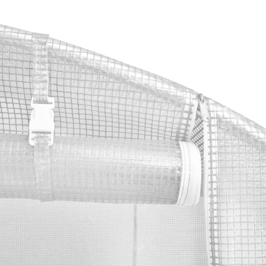 Serre de jardin 12m² - Serre de culture avec cadre en acier blanc 4x3x2 m MAISON CHIC - Image 8