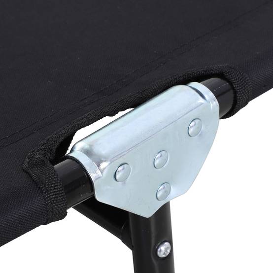 Chaise longue de jardin pliante avec dossier réglable, acier et tissu Oxford, 188 x 56 x 28 cm, noire - Image 9