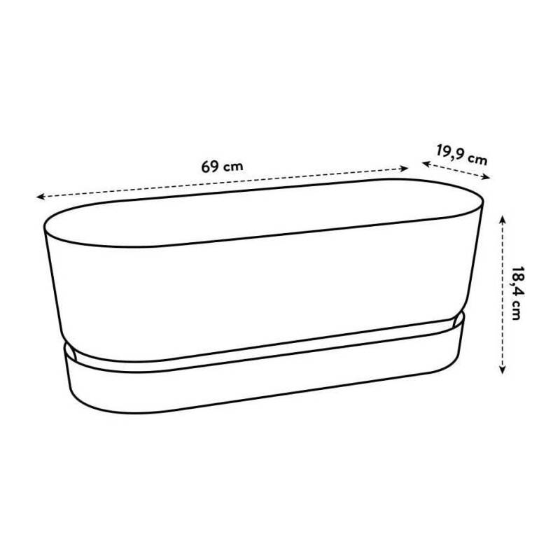Elho - Planteur Ovale Greenville - Plastique - ø70 - Marron Glacé - Image 5