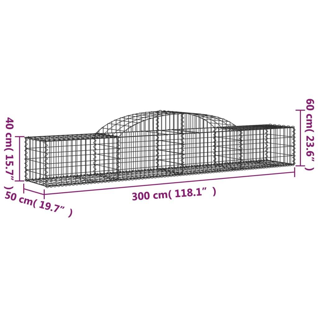 Vidaxl - Paniers à gabions arqués 7 pcs 300x50x40/60 cm fer galvanisé vidaXL 3146652 - Image 3
