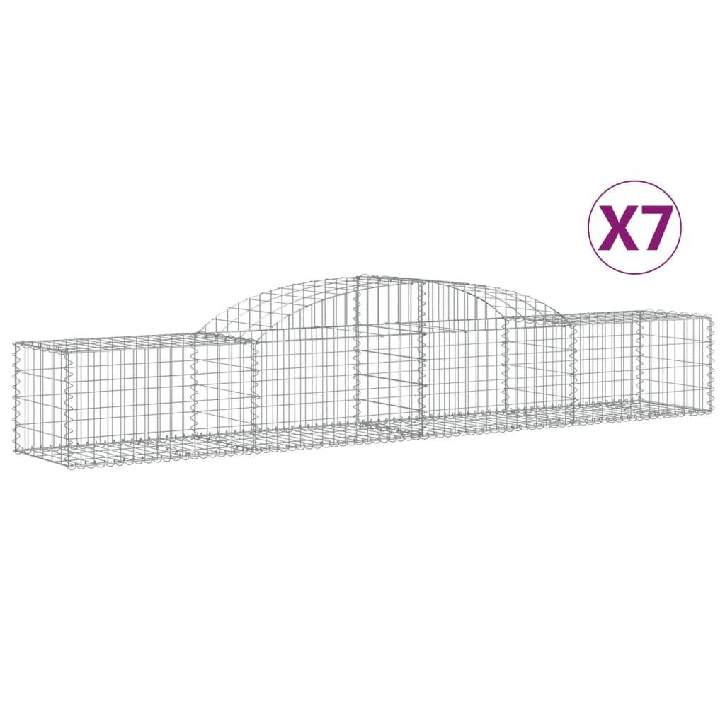 Vidaxl - Paniers à gabions arqués 7 pcs 300x50x40/60 cm fer galvanisé vidaXL 3146652 - Image 2