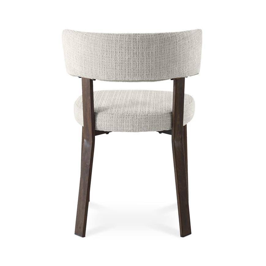 Sicaan Lot de 4 chaises style japandi tissu chenille beige pieds métal effet noyer - ZOE - Image 5