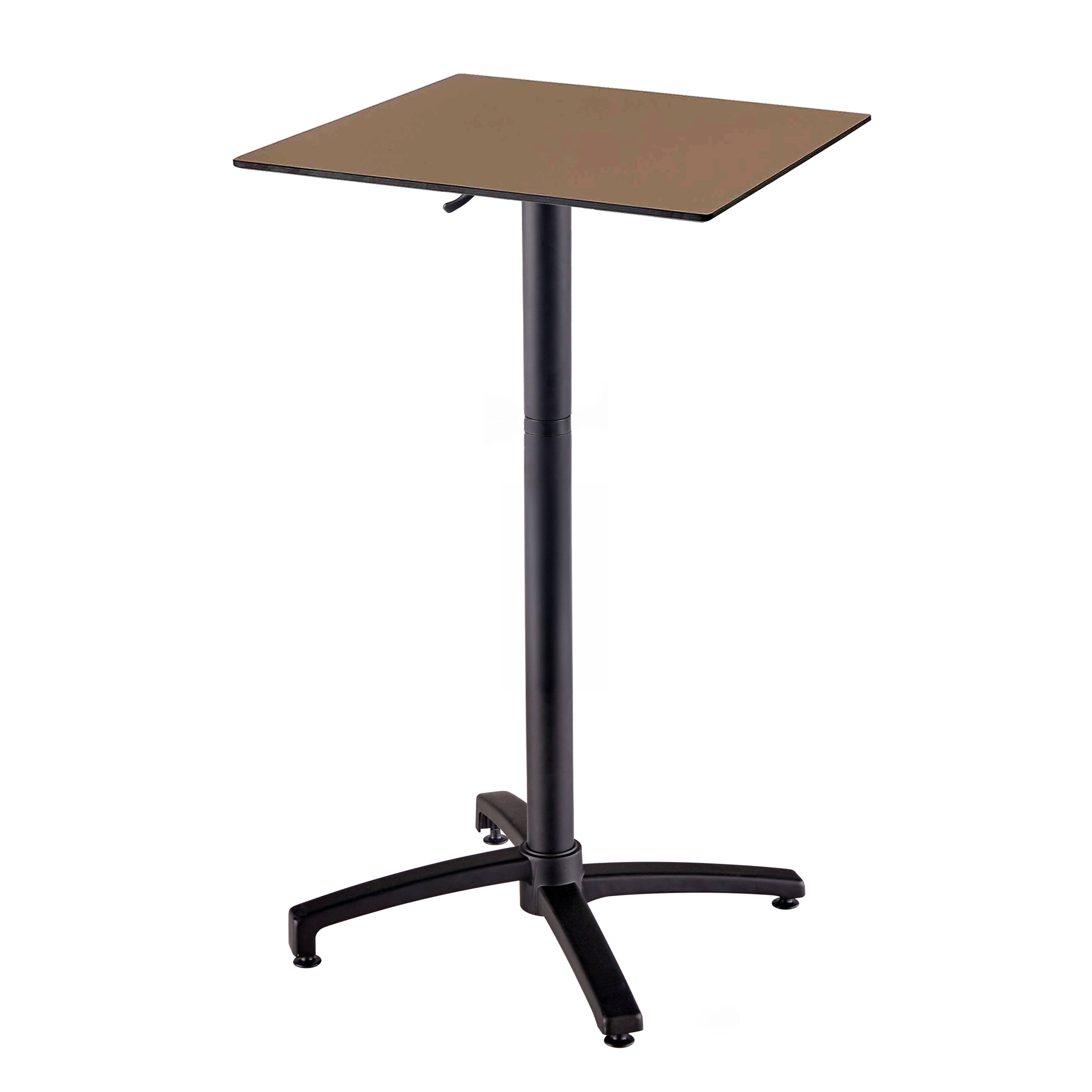 Oviala - Table haute de terrasse 60x60 cm inclinable stratifié taupe Opéra - Oviala - Image 1