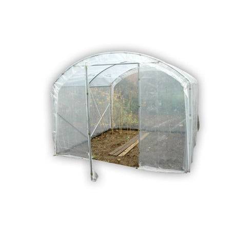 Plastidis - Serre tunnel Deschamps pieds droits larg 3 m pas à 2 m, L 4 m, type 200 microns diffusante Lumisol , Façade 2 portes simples, Supp - Image 1