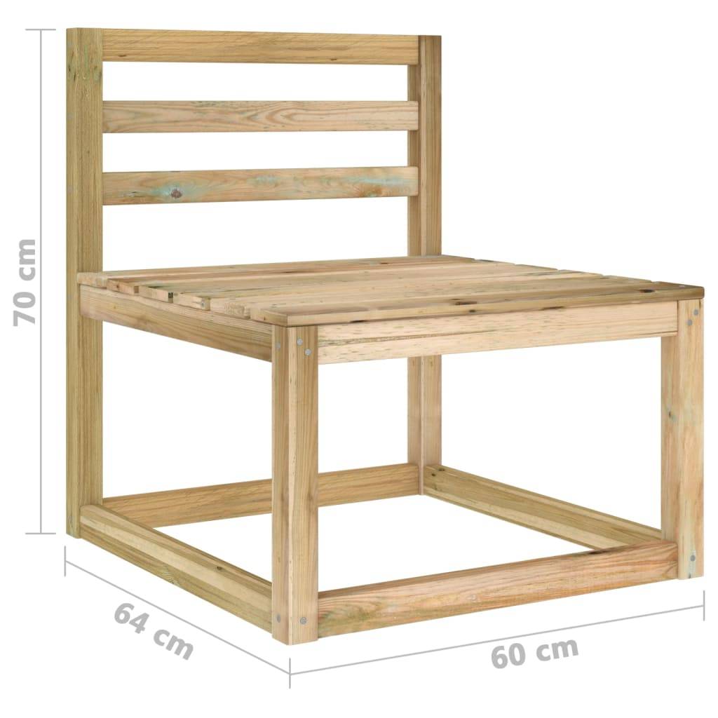 Helloshop26 - Salon de jardin meuble d'extérieur ensemble de mobilier 10 pièces bois de pin imprégné de vert - Image 7
