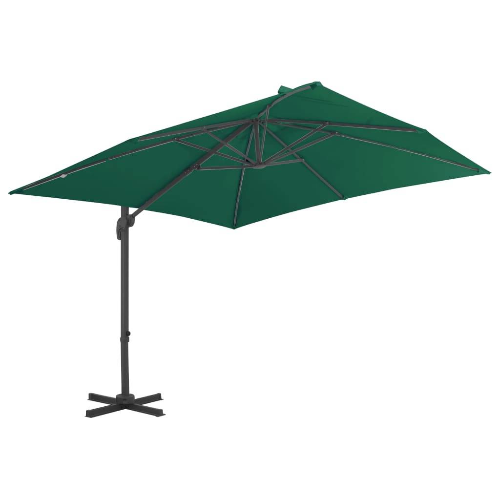 Helloshop26 - Parasol déporté avec mât en aluminium 300 x 300 cm vert - Image 2