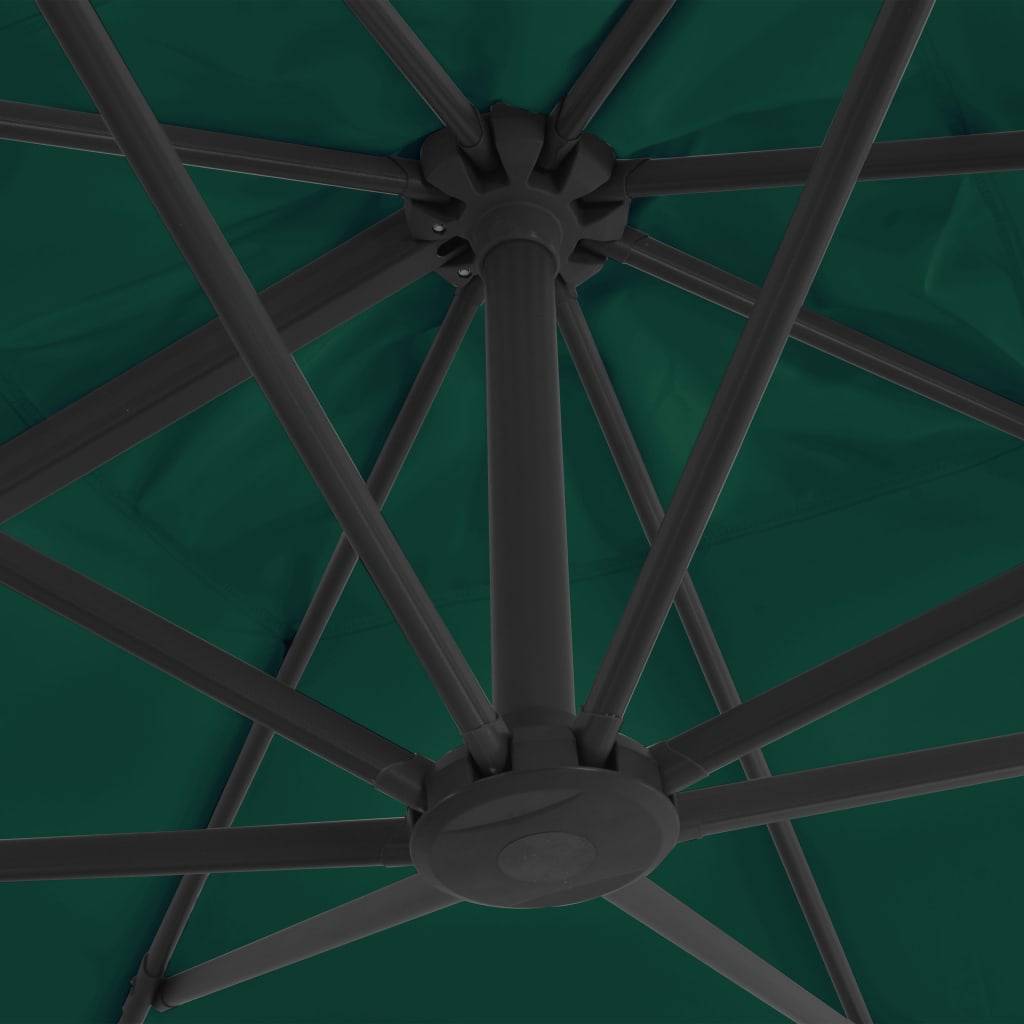 Helloshop26 - Parasol déporté avec mât en aluminium 300 x 300 cm vert - Image 5