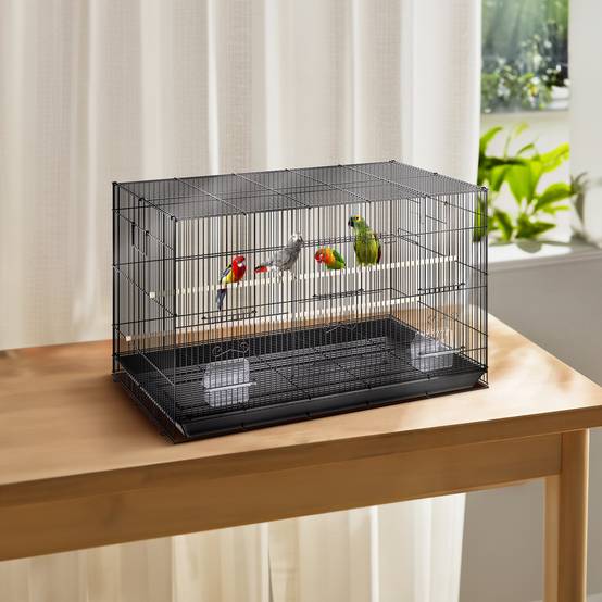 VEVOR Cage oiseau 76x46x45,5 cm, métal, portable. Plateau détachable, perchoirs. - Image 8