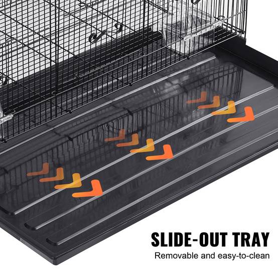 VEVOR Cage oiseau 76x46x45,5 cm, métal, portable. Plateau détachable, perchoirs. - Image 5