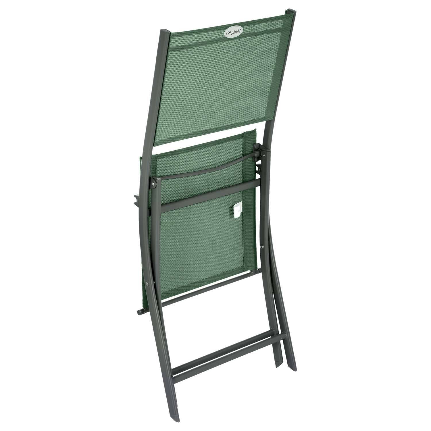 Hesperide - Lot de 2 chaises de jardin pliables Modula - Vert Olive et Gris Graphite - Hespéride - Image 3
