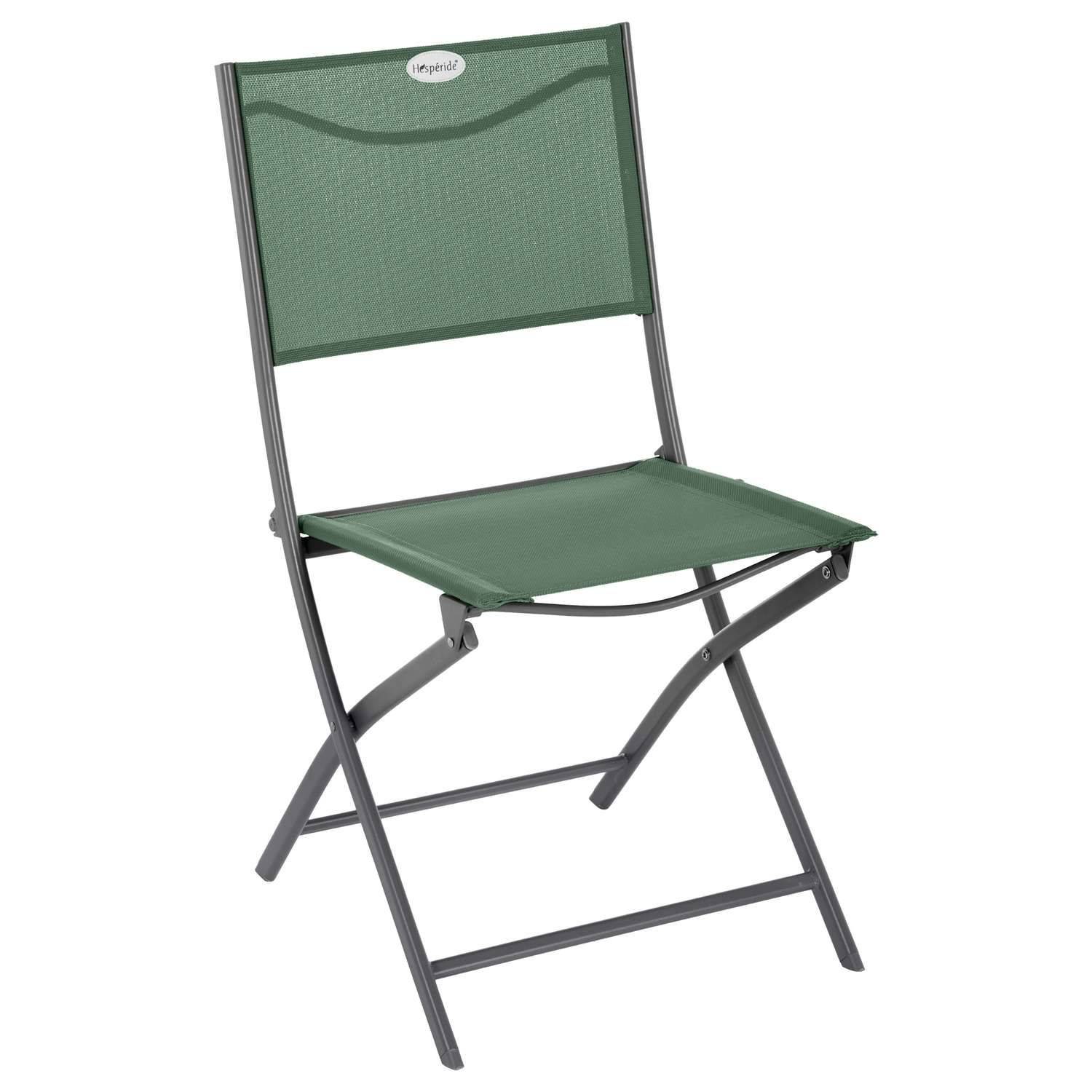 Hesperide - Lot de 2 chaises de jardin pliables Modula - Vert Olive et Gris Graphite - Hespéride - Image 2