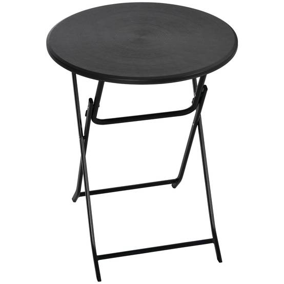 Table basse extérieure pour 2 personnes, table de jardin ronde avec structure en acier, Ø 60 x 73H cm, gris foncé - Image 1