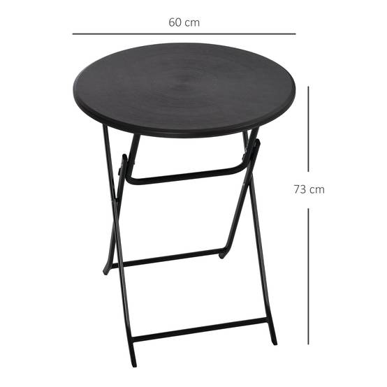Table basse extérieure pour 2 personnes, table de jardin ronde avec structure en acier, Ø 60 x 73H cm, gris foncé - Image 5