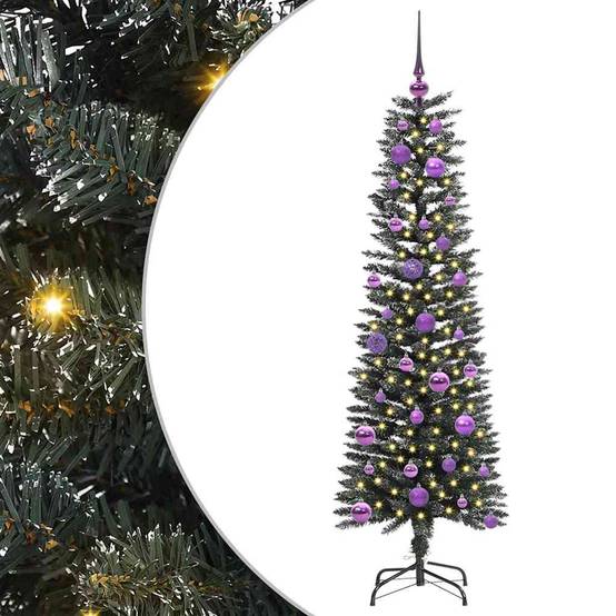 Sapin de Noël | Arbre de Noël artificiel Vert 150 cm PVC, plastique et acier Maison Chic - Image 1