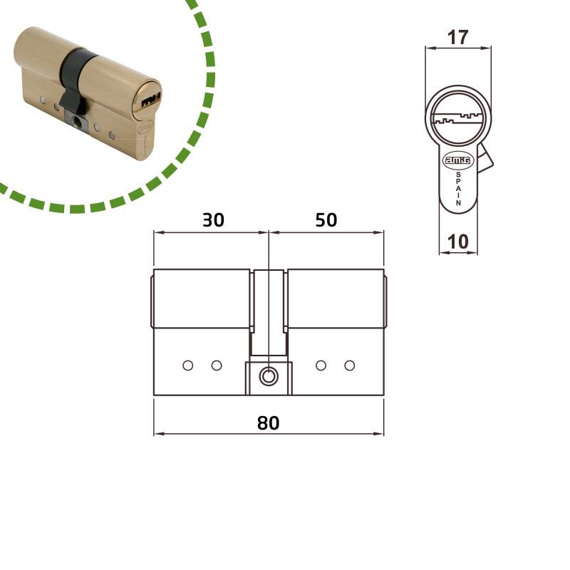 Cylindre  20000 - 80 (30-50) - Laiton - Mat | Amig - Image 9